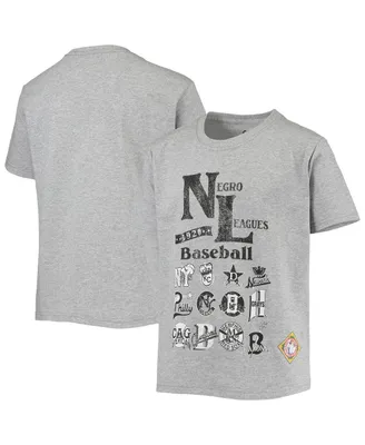 Big Boys Stitches Heather Gray Negro League Baseball All-Over Print T-shirt