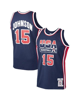 Men's Mitchell & Ness Magic Johnson Navy Usa Basketball Home 1992 Dream Team Authentic Jersey