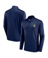 Men's Fanatics Navy Milwaukee Brewers Underdog Mindset Quarter-Zip Jacket