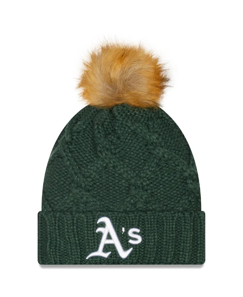 Women's New Era Green Green Bay Packers Brisk Cuffed Knit Hat with Pom