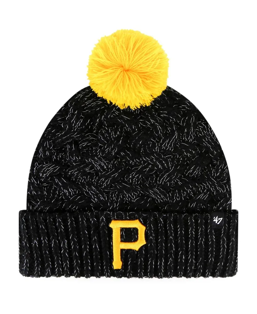 Women's '47 Black Pittsburgh Pirates Knit Cuffed Hat with Pom