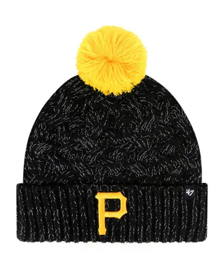 Women's '47 Black Pittsburgh Pirates Knit Cuffed Hat with Pom