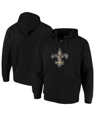 Men's G-iii Sports By Carl Banks Black New Orleans Saints Primary Logo Full-Zip Hoodie