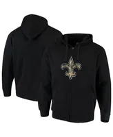 Men's G-iii Sports By Carl Banks Black New Orleans Saints Primary Logo Full-Zip Hoodie