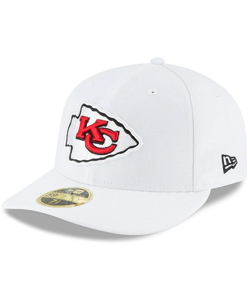 Men's New Era White Kansas City Chiefs Omaha Low Profile 59Fifty Fitted Hat