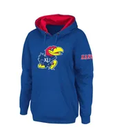 Women's Stadium Athletic Royal Kansas Jayhawks Big Logo Pullover Hoodie