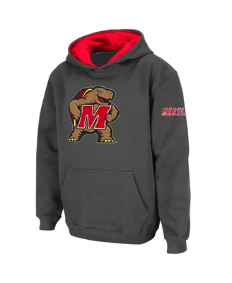 Big Boys Stadium Athletic Charcoal Maryland Terrapins Logo Pullover Hoodie