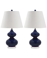 Safavieh Set of 2 Eva Double Gourd Glass Table Lamps