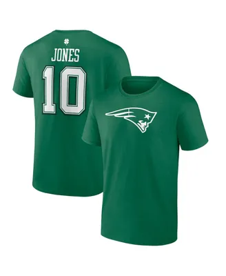 Men's Fanatics Mac Jones Green New England Patriots St. Patrick's Day Icon Player T-shirt