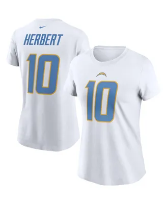Women's Nike Justin Herbert White Los Angeles Chargers Player Name Number T-shirt