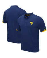 Men's Colosseum Navy West Virginia Mountaineers Logo Santry Polo Shirt