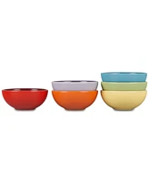 Le Creuset Set of Six Stoneware Multi Color Pinch Bowls