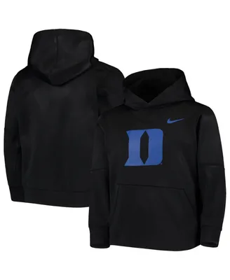Big Boys Nike Black Duke Blue Devils Logo Ko Pullover Performance Hoodie