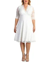 Kiyonna Plus Bella Lace A-Line Cocktail Dress