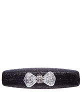 Women's Glitter Minaudiere With Crystal Bow Clasp