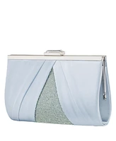 Women's Pleated Stain Crystal Frame Clutch