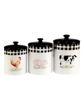 Certified International On The Farm Canister Set, 3 Piece