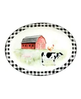 Certified International On The Farm Oval Platter