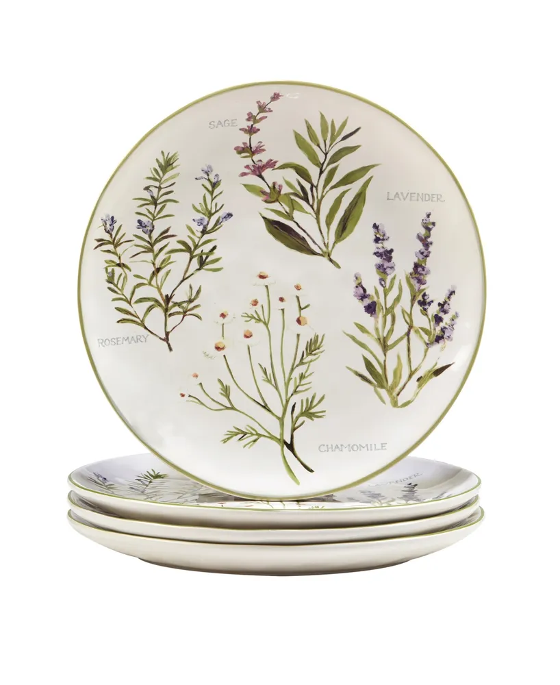 Certified International Fresh Herbs Dinner Plates, Set of 4