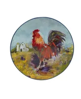 Certified International Rooster Meadow Dinner Plate, Set of 4