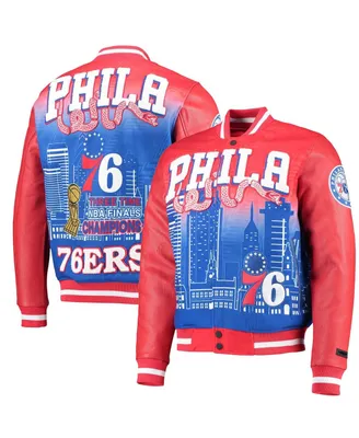 Men's Pro Standard Red Philadelphia 76ers Remix Varsity Full-Zip Jacket