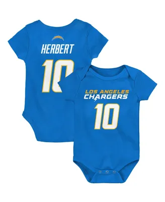 Unisex Infant Justin Herbert Powder Blue Los Angeles Chargers Mainliner Player Name Number Bodysuit