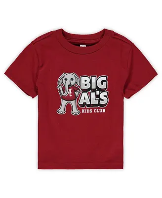 Toddler Boys and Girls Crimson Alabama Crimson Tide Big Al's Kids Club Big Logo T-shirt