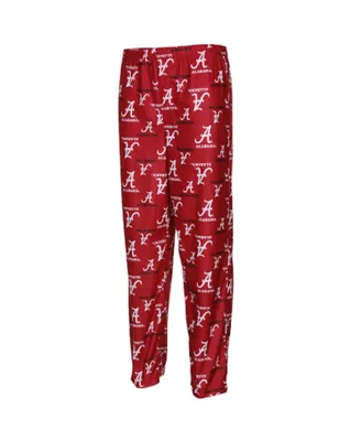 Alabama Crimson Tide Big Boys Crimson Team Logo Flannel Pajama Pants