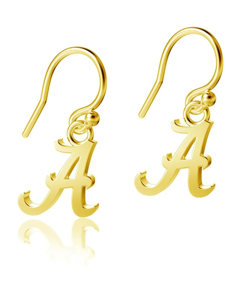Women's Dayna Designs Alabama Crimson Tide Gold-Tone Plated Dangle Earrings - Gold