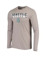 Men's Concepts Sport Gray, Deep Sea Blue Seattle Kraken Meter Long Sleeve T-shirt and Pants Set