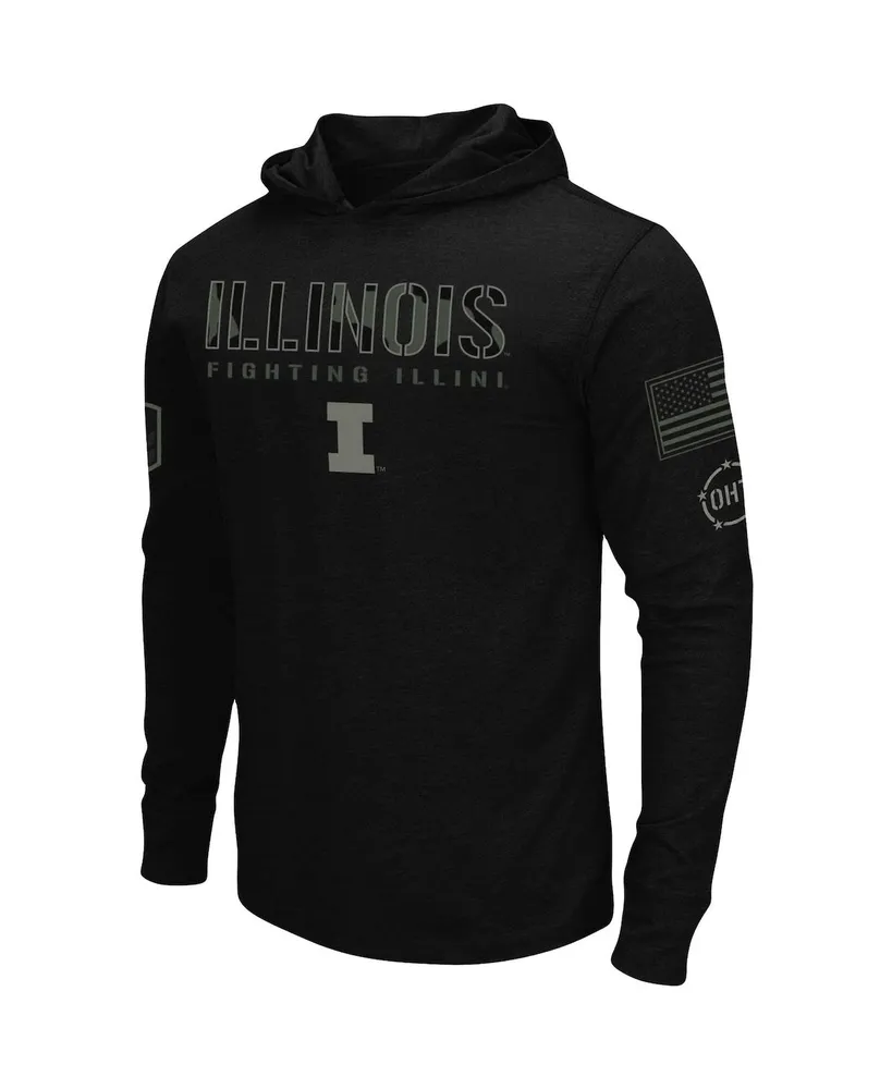 Men's Colosseum Black Illinois Fighting Illini Oht Military-Inspired Appreciation Hoodie Long Sleeve T-shirt