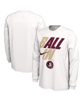 Men's Nike White Florida State Seminoles Ball In Bench Long Sleeve T-shirt