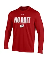 Men's Under Armour Red Wisconsin Badgers Shooter Performance Long Sleeve T-shirt
