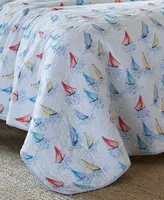 Laura Ashley Ahoy Cotton Reversible Piece Quilt Set