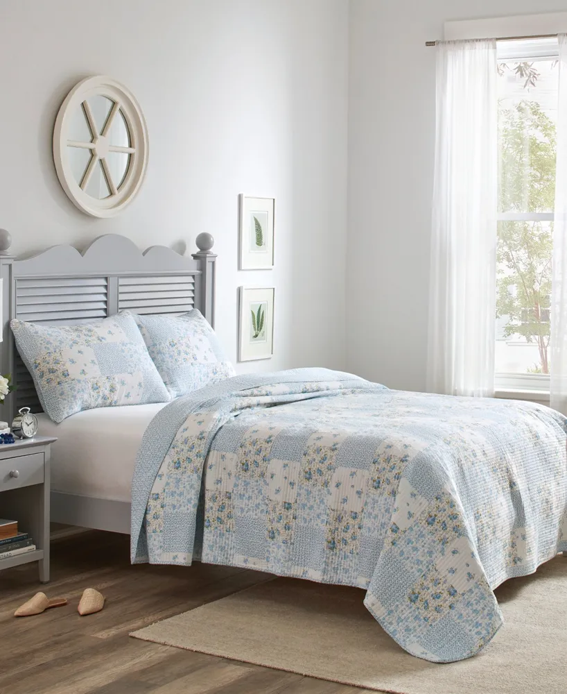 Laura Ashley Kenna Cotton Reversible Piece Quilt Set