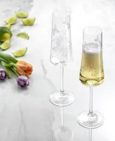 JoyJolt Meadow Butterfly Crystal Champagne Flutes, Set of 2