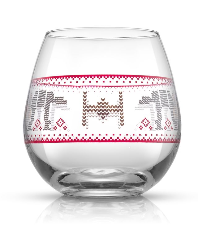 JoyJolt Star Wars Ugly Sweater Collection 15 oz Stemless Drinking Glass, Set of 4