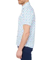 Society of Threads Men's Slim-Fit Dot Print Button-Down Performance Shirt