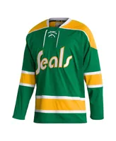 Men's adidas Green California Golden Seals Team Classics Authentic Blank Jersey