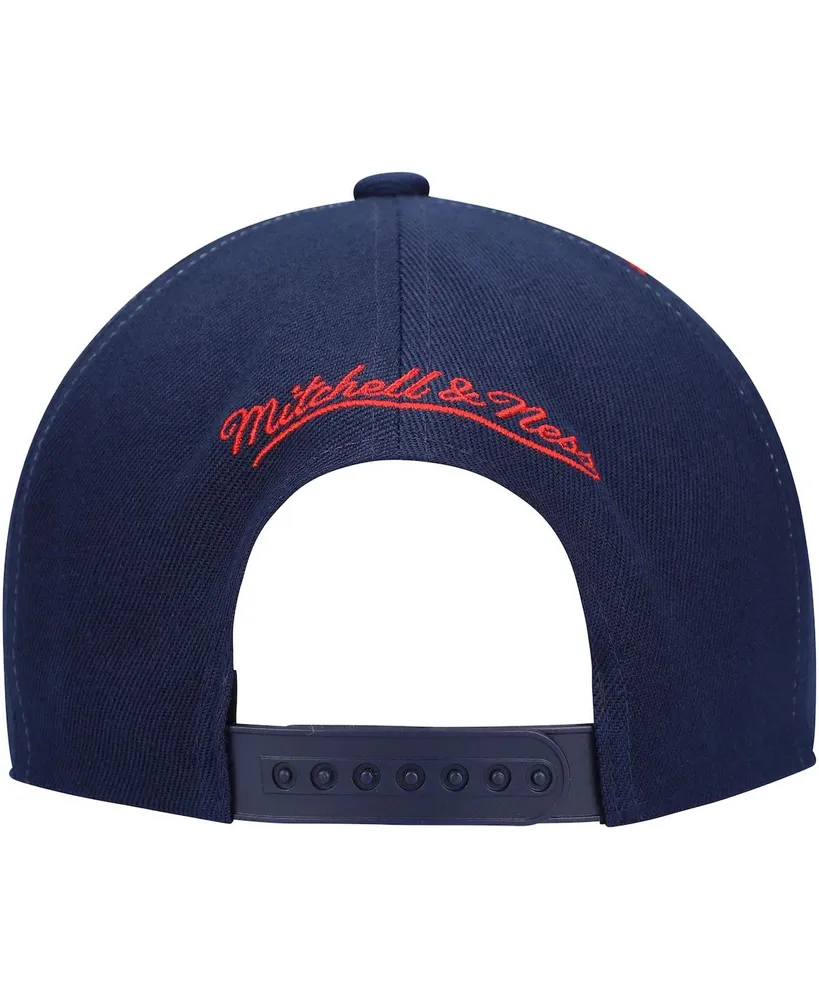 Men's Mitchell & Ness Navy New Jersey Nets Hardwood Classics Earthquake Snapback Hat
