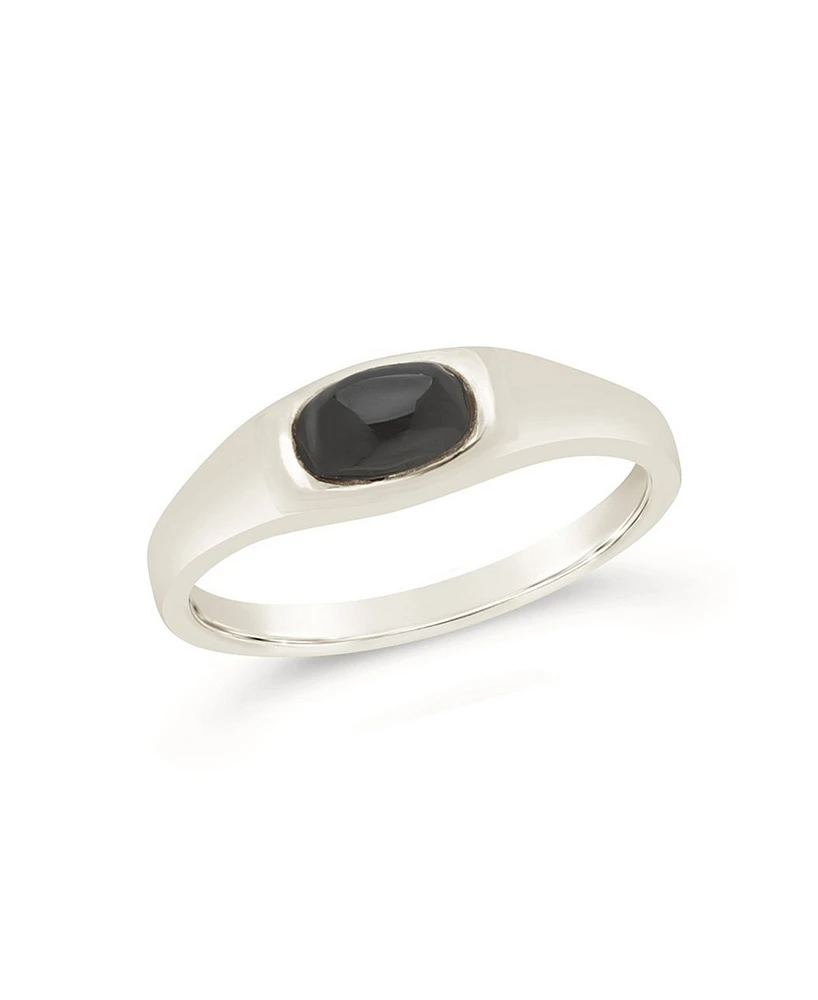 Sterling Forever Onyx Signet Ring