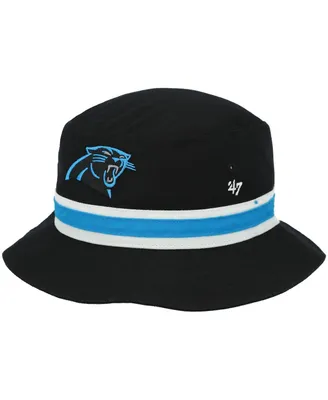 Men's Black Carolina Panthers Striped Bucket Hat