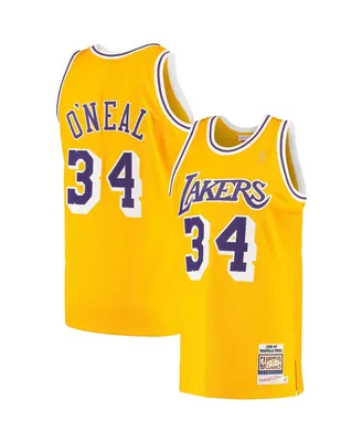 Men's Shaquille O'Neal Gold Los Angeles Lakers 1996/97 Hardwood Classics Authentic Jersey