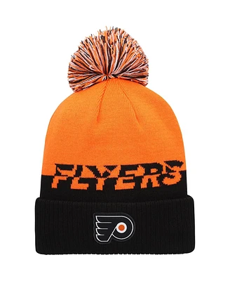 Men's Orange, Black Philadelphia Flyers Cold.Rdy Cuffed Knit Hat with Pom