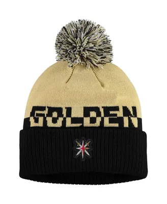 Men's Gold, Black Vegas Golden Knights Cold.Rdy Cuffed Knit Hat with Pom