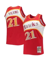 Men's Dominique Wilkins Red Atlanta Hawks 1986-87 Hardwood Classics 75th Anniversary Diamond Swingman Jersey