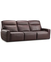 Closeout! Dextan Leather -Pc. Sofa with Power Recliners