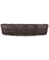 Closeout! Dextan Leather 5-Pc. Sectional with Power Recliners