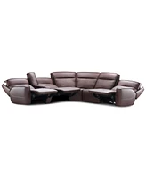 Closeout! Dextan Leather -Pc. Sectional with Power Recliners and 1 Usb Console