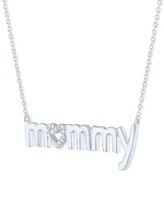 Diamond Mommy 18" Pendant Necklace (1/10 ct. t.w.) in Sterling Silver